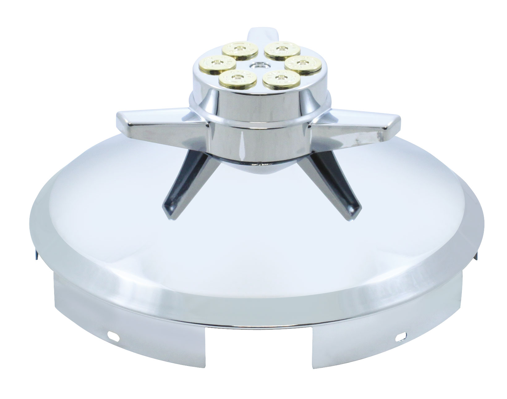 Stainless Steel 1" Lip 5 Even Notch Front Cap W/ Gun Cylinder Spinner