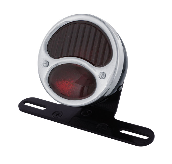 Black "1928 Duo Lamp" Tail Light With Red Glass Lens