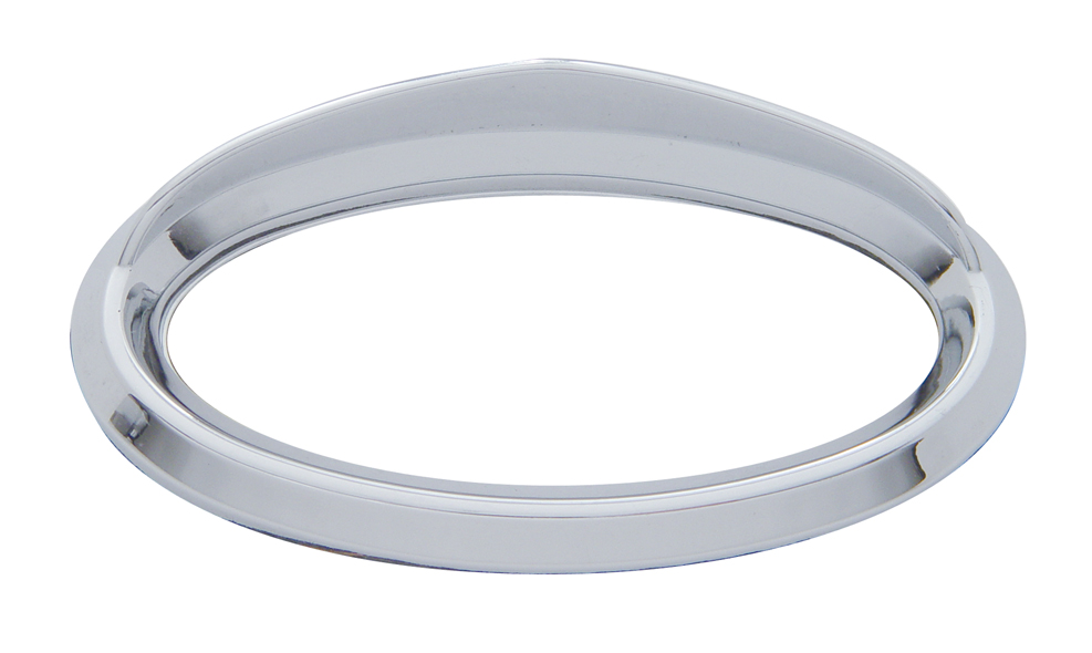 (2/Card) Chrome Plastic Peterbilt Glove Box Emblem Bezel W/ Visor