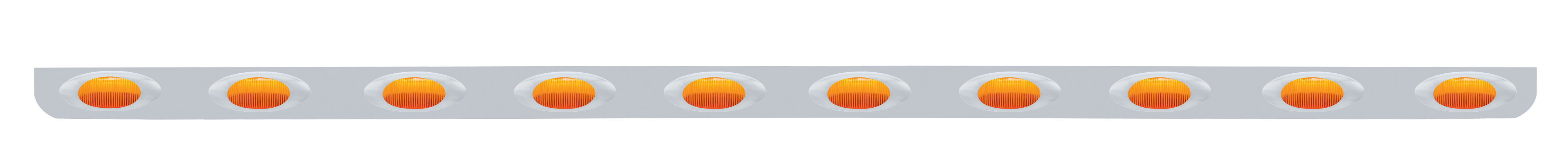 Stainless Steel Bumper Light Bracket W/ Ten 5 Amber Led Phantom Lights - Amber Lens