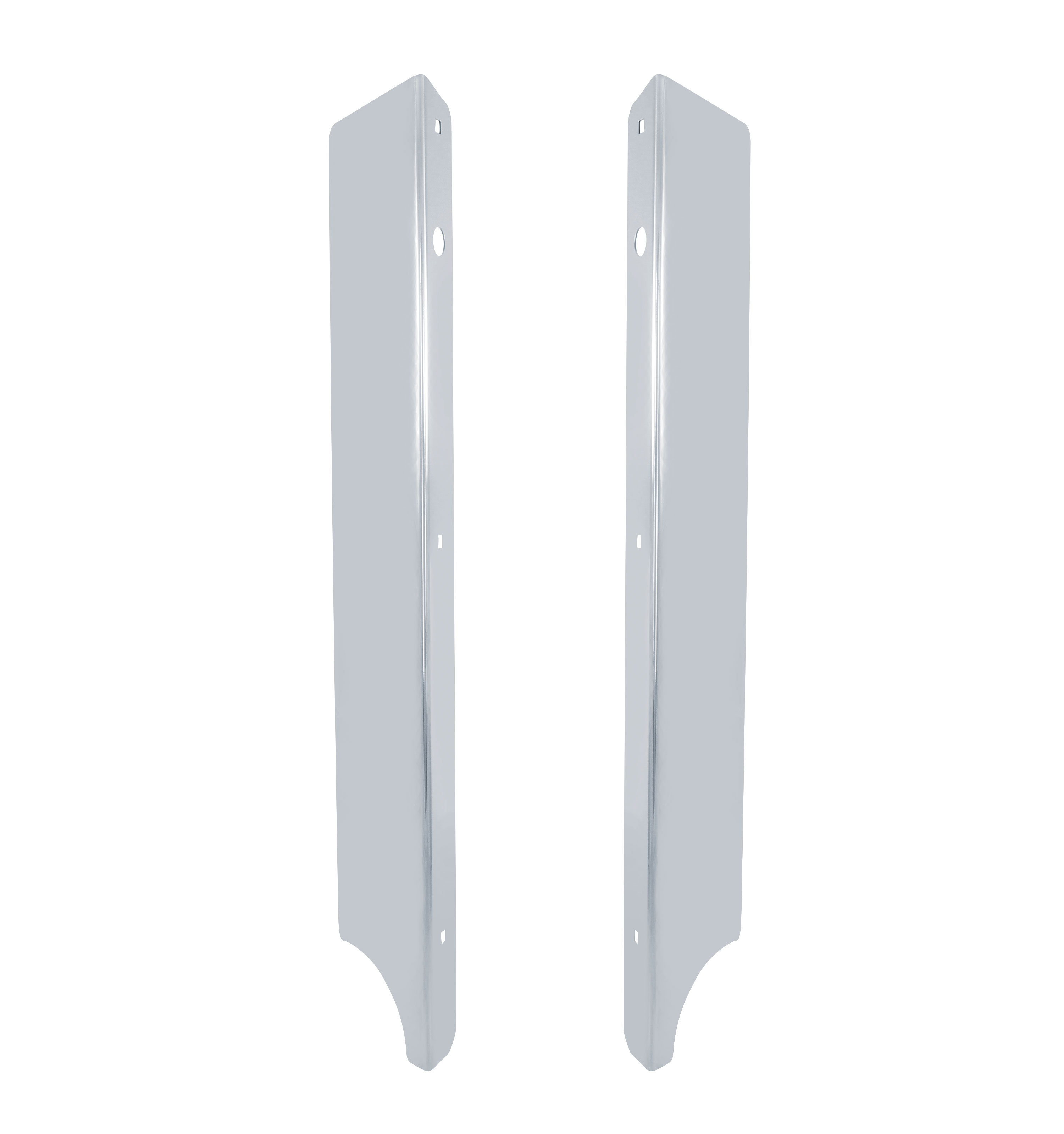 (2/Card) Stainless Steel Peterbilt 379 Side Grill Deflector - 4 Headlight System