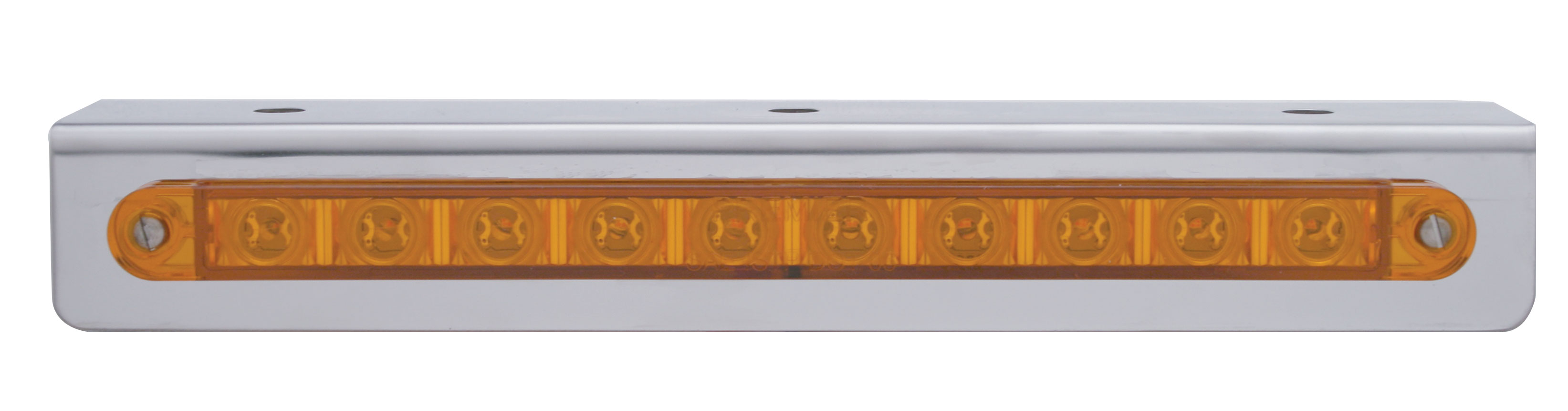 Stainless Steel Bracket W/One 10 Led 9" Strip Light - Amber Led/Amber Lens
