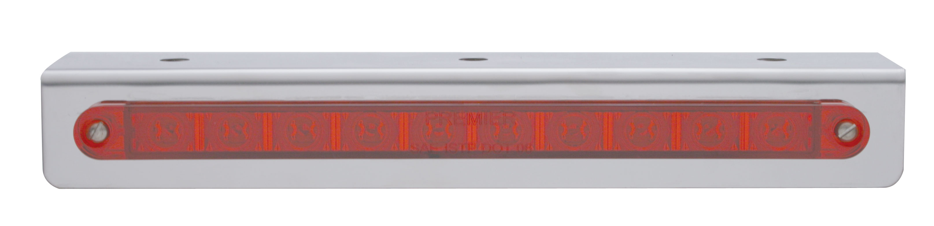 Stainless Steel Bracket W/One 10 Led 9" Strip Light - Red Led/Red Lens