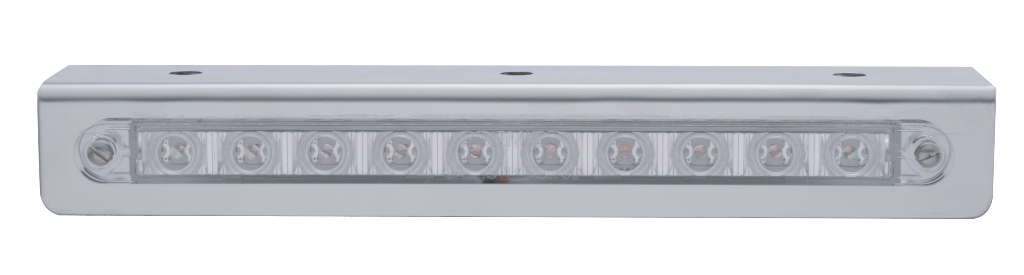 Stainless Steel Bracket W/One 10 Led 9" Strip Light - Amber Led/Clear Lens