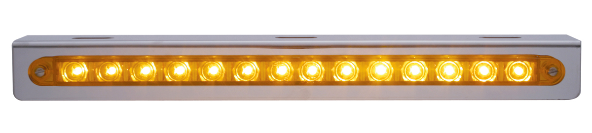 Stainless Steel Bracket W/One 14 Led 12" Strip Light - Amber Led/Amber Lens