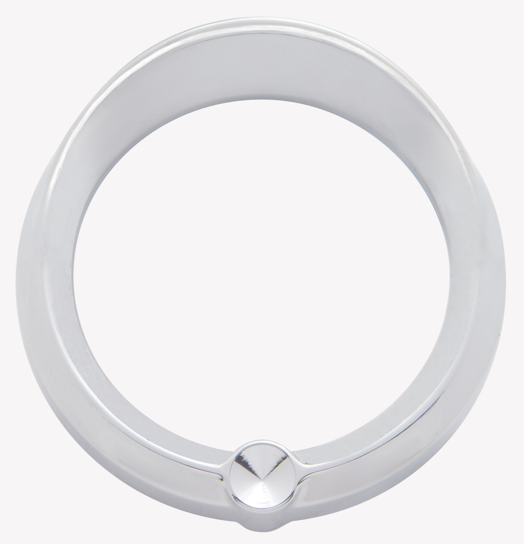 Chrome Plastic Kenworth Pyro Gauge Cover W/ Visor & Diamond - Indented