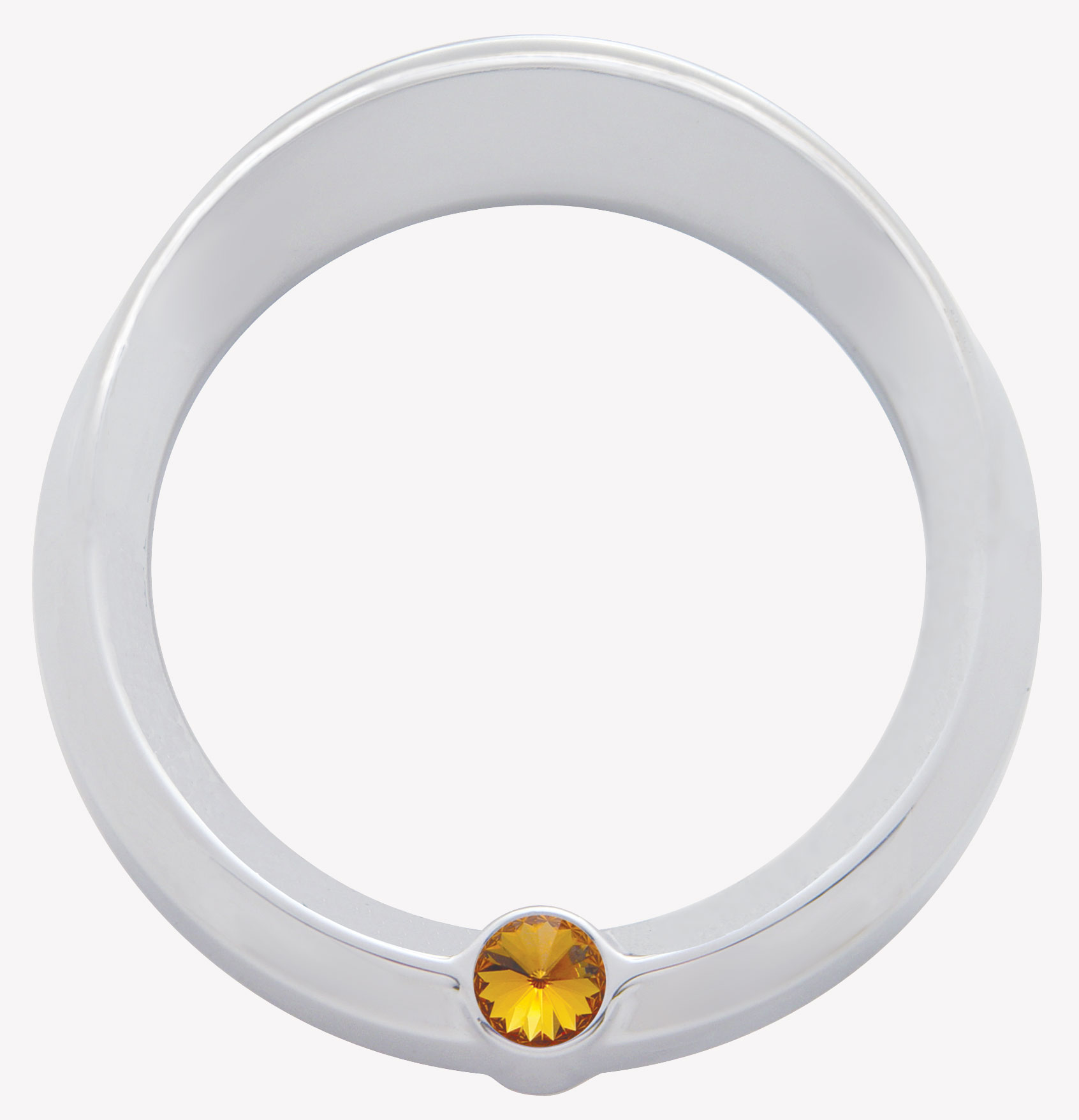 Chrome Plastic Kenworth Pyro Gauge Cover W/ Visor & Diamond - Amber
