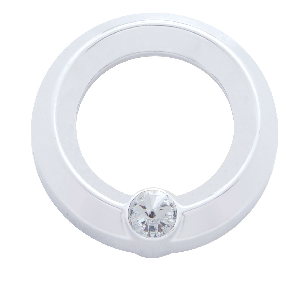 Chrome Plastic Universal Small Gauge Cover W/ Diamond - Clear