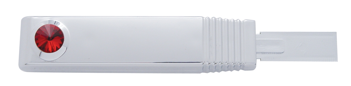 Chrome Plastic Turn Signal Lever Cover W/ Diamond - Red