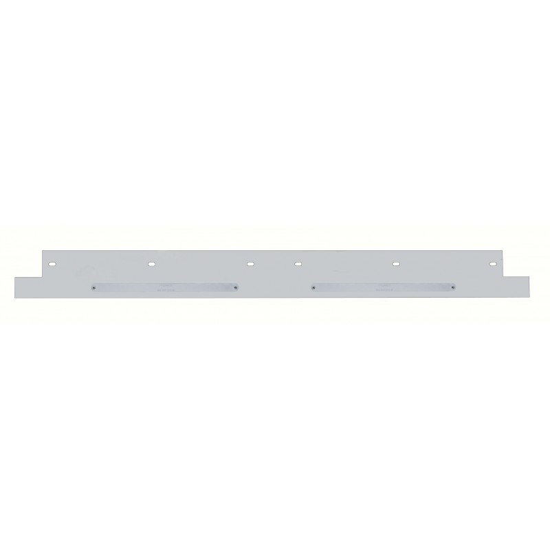 Stainless Steel Kenworth Lower Grill Filler Trim W/ Two 14 Led Light Bar - Amber Led/Chrome Lens