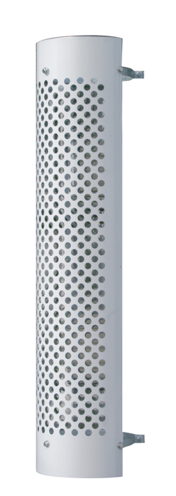 270 Stainless Steel 48" Round Cutout Exhaust Shield - 10" Dia. Muffler