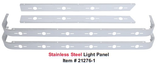 (4/Bulk) Stainless Steel Peterbilt 63" Sleeper Kit W/ 20 Universal Light Cutouts