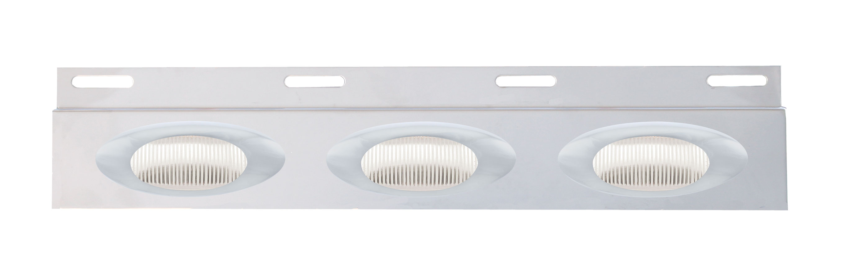 Stainless Steel Top Mud Flap Light Bracket W/ Three 12 Led "Phantom I" Light W/ Bezel - Clear Lens
