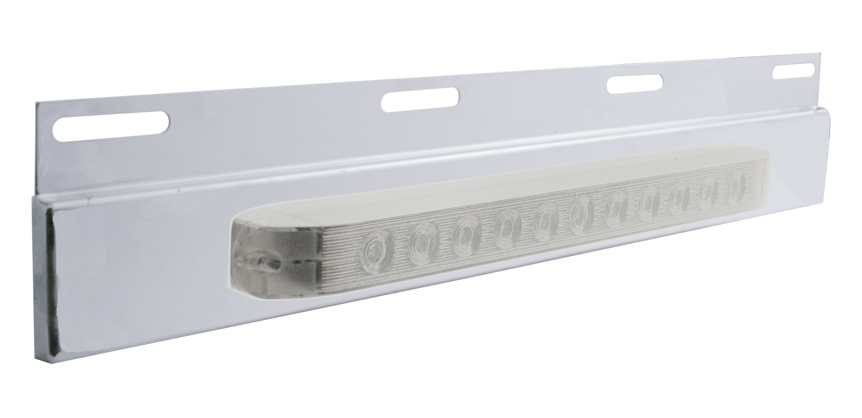 Stainless Steel Top Plate W/ 11 Amber Led 17" Light Bar - Claer Lens