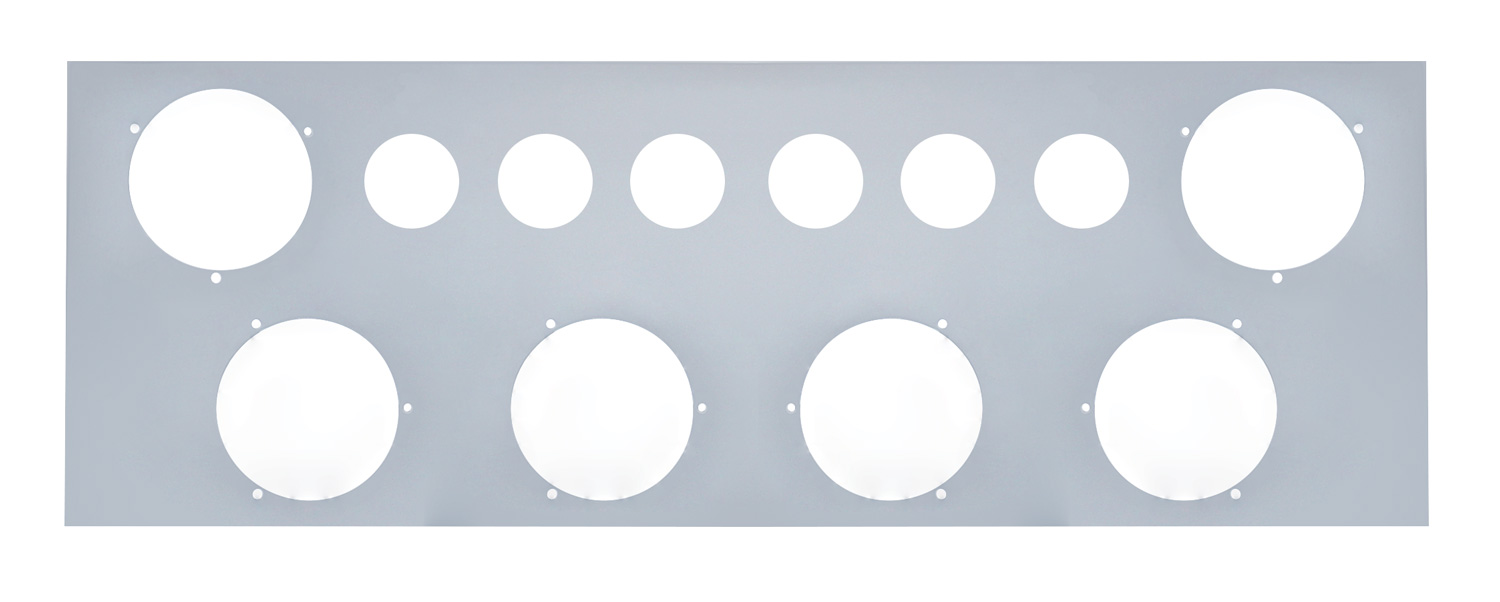 Stainless Steel Rear Center Light Panel W/ Six 4" Light Cutout & Six 2" Light Cutouts