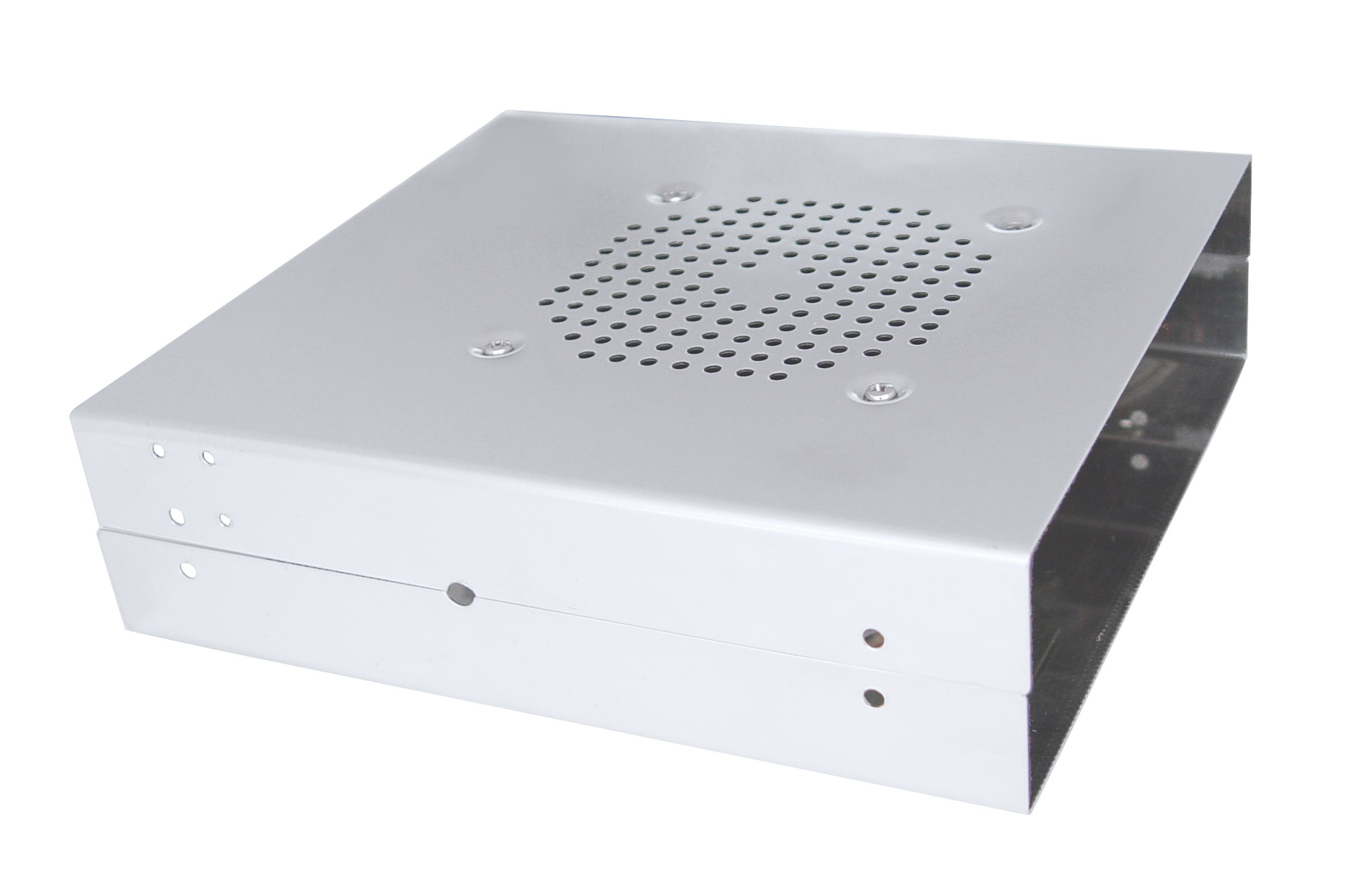 (Skpk) Stainless Steel C.B. Case W/ Front Mic. Output & Speaker Hole - Cobra 29, Uniden 76/78