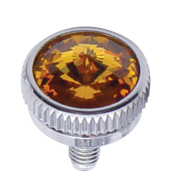 Chrome 5Mm C.B. Mounting Bolt W/ Diam0Nd - Amber