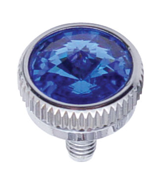 Chrome 5Mm C.B. Mounting Bolt W/ Diam0Nd - Blue