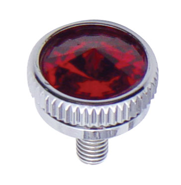 (2/Card) Chrome 5Mm C.B. Mounting Bolt W/ Diam0Nd - Red