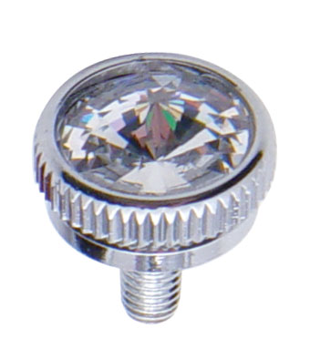 (2/Card) Chrome 6Mm C.B. Mounting Bolt W/ Diam0Nd - Clear