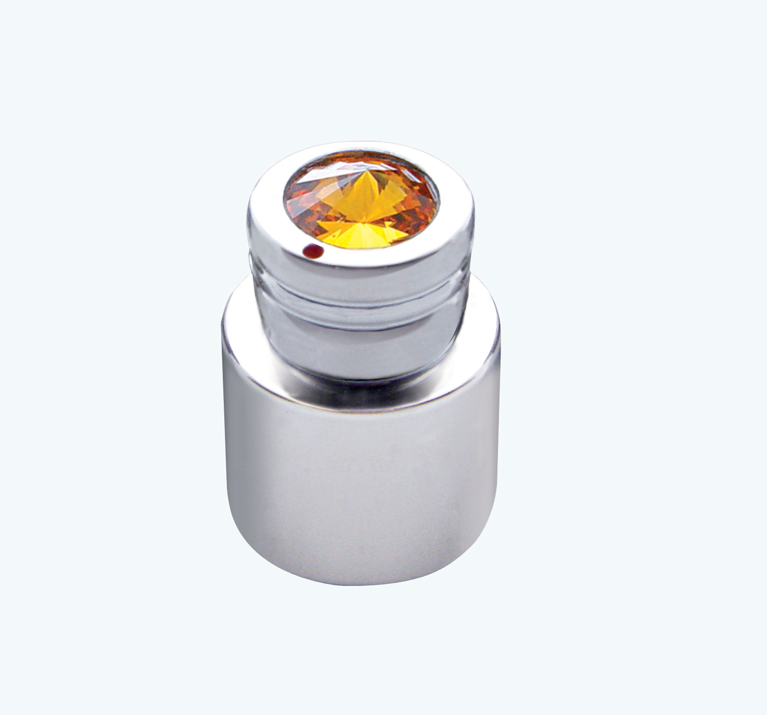 Chrome C.B. On/Off/Volume/Squelch Knob W/ Diamond - Amber