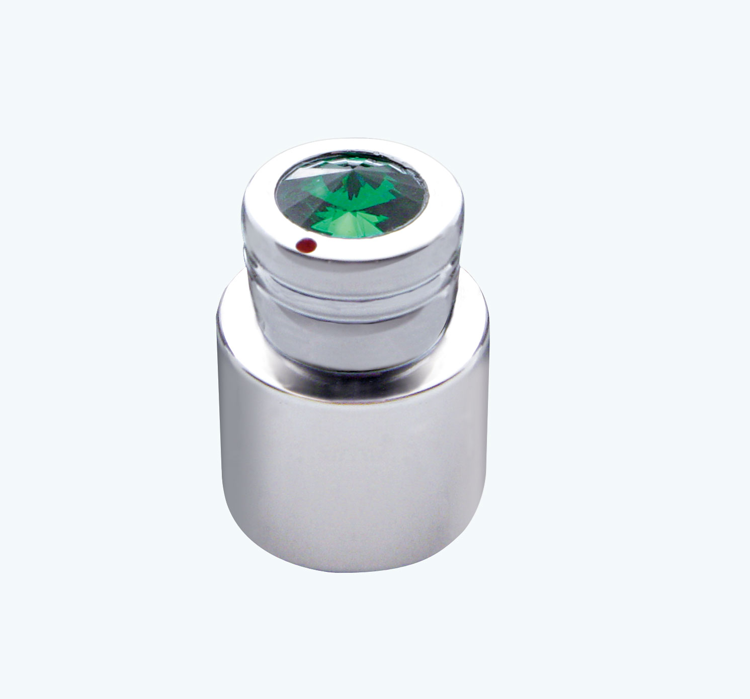 Chrome C.B. On/Off/Volume/Squelch Knob W/ Diamond - Green