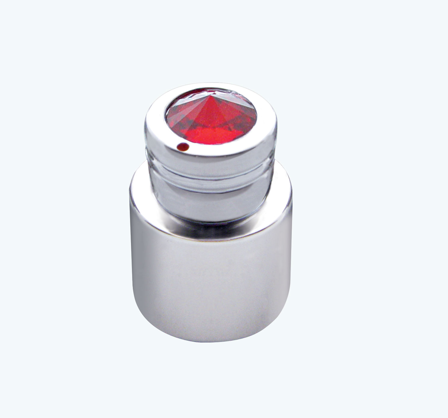 Chrome C.B. On/Off/Volume/Squelch Knob W/ Diamond - Red