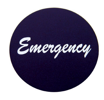 Aluminum "Emergency" Sticker - Black
