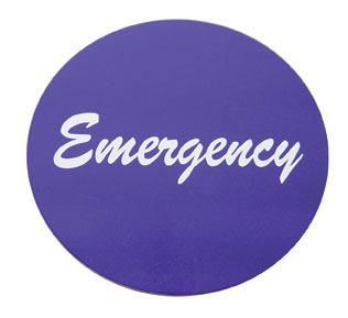 Aluminum "Emergency" Sticker - Purple