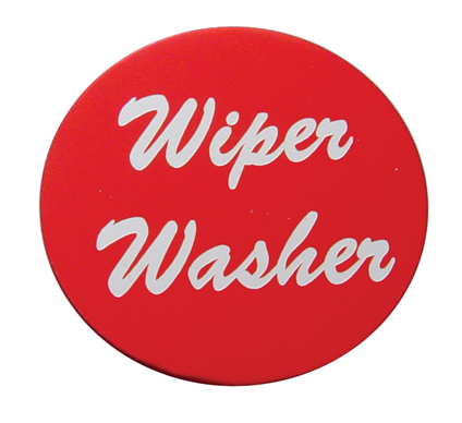 Aluminum "Wiper/Washer" Sticker - Red