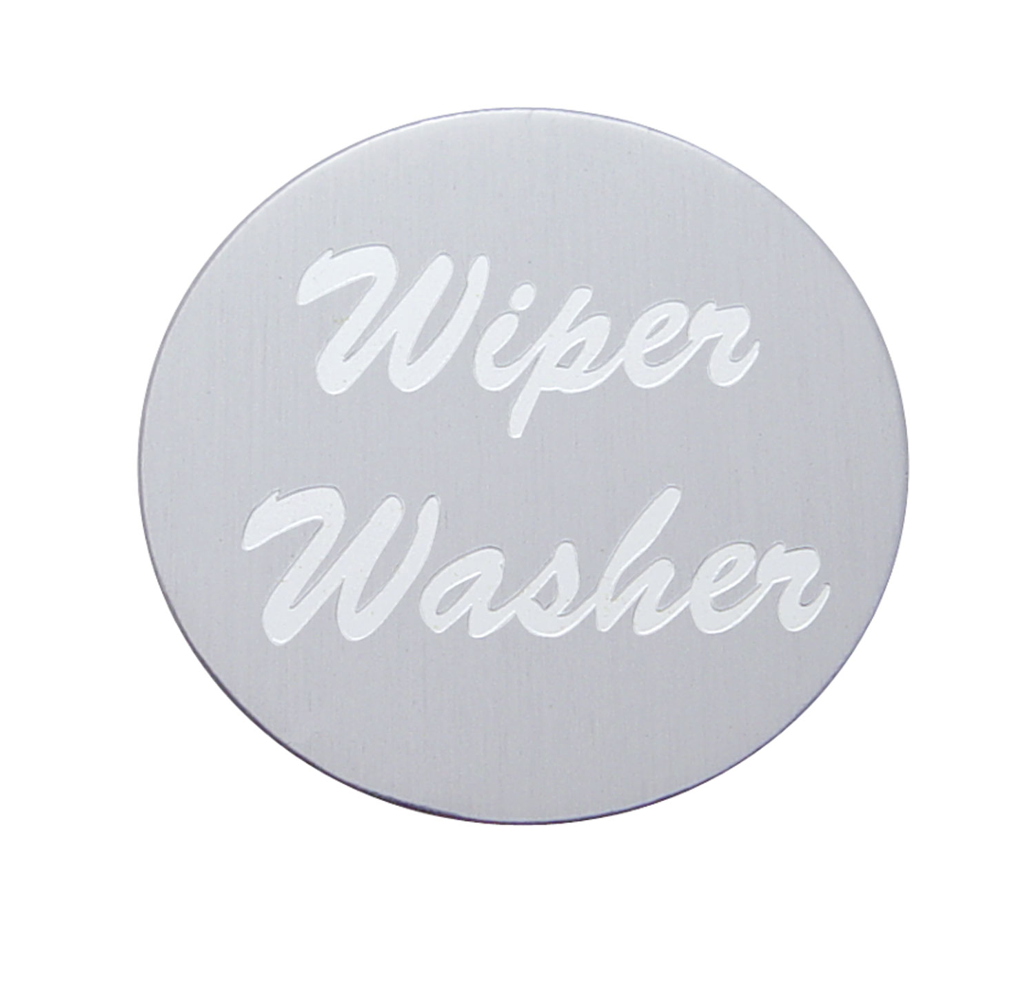 Aluminum "Wiper/Washer" Sticker - Silver