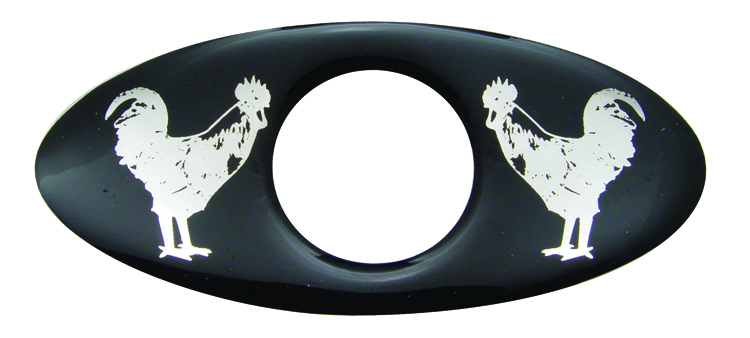 (2/Card) Glossy Chicken Key Hole Guard - Black