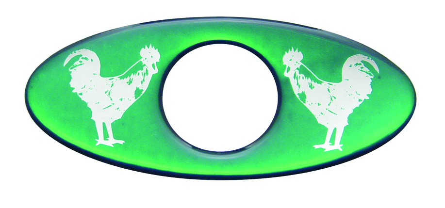 (2/Card) Glossy Chicken Key Hole Guard - Green
