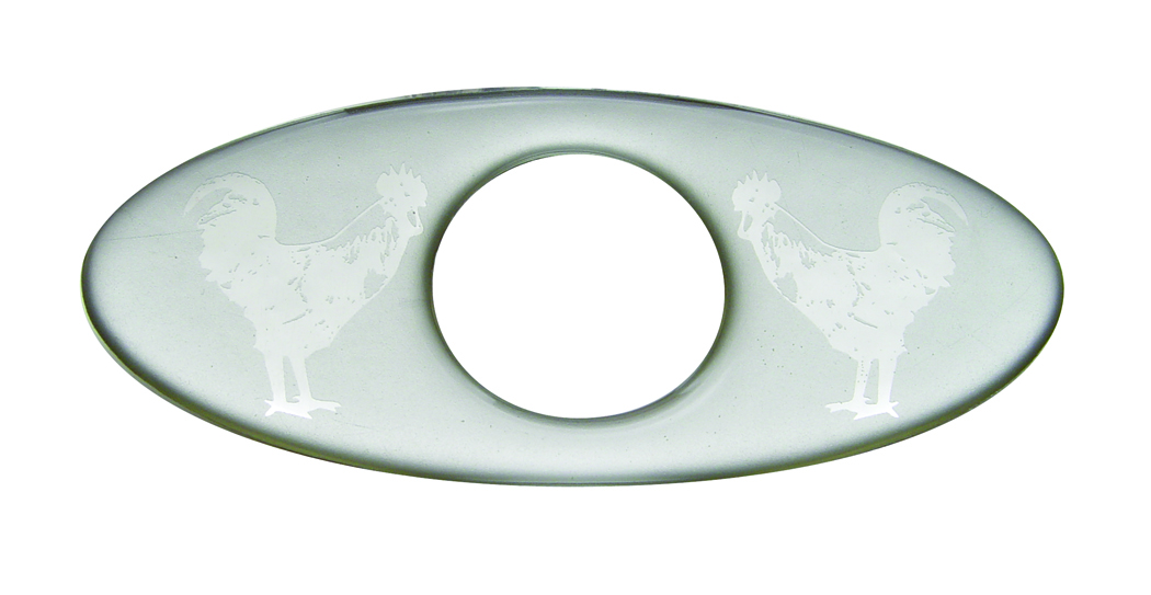(2/Card) Glossy Chicken Key Hole Guard - Silver