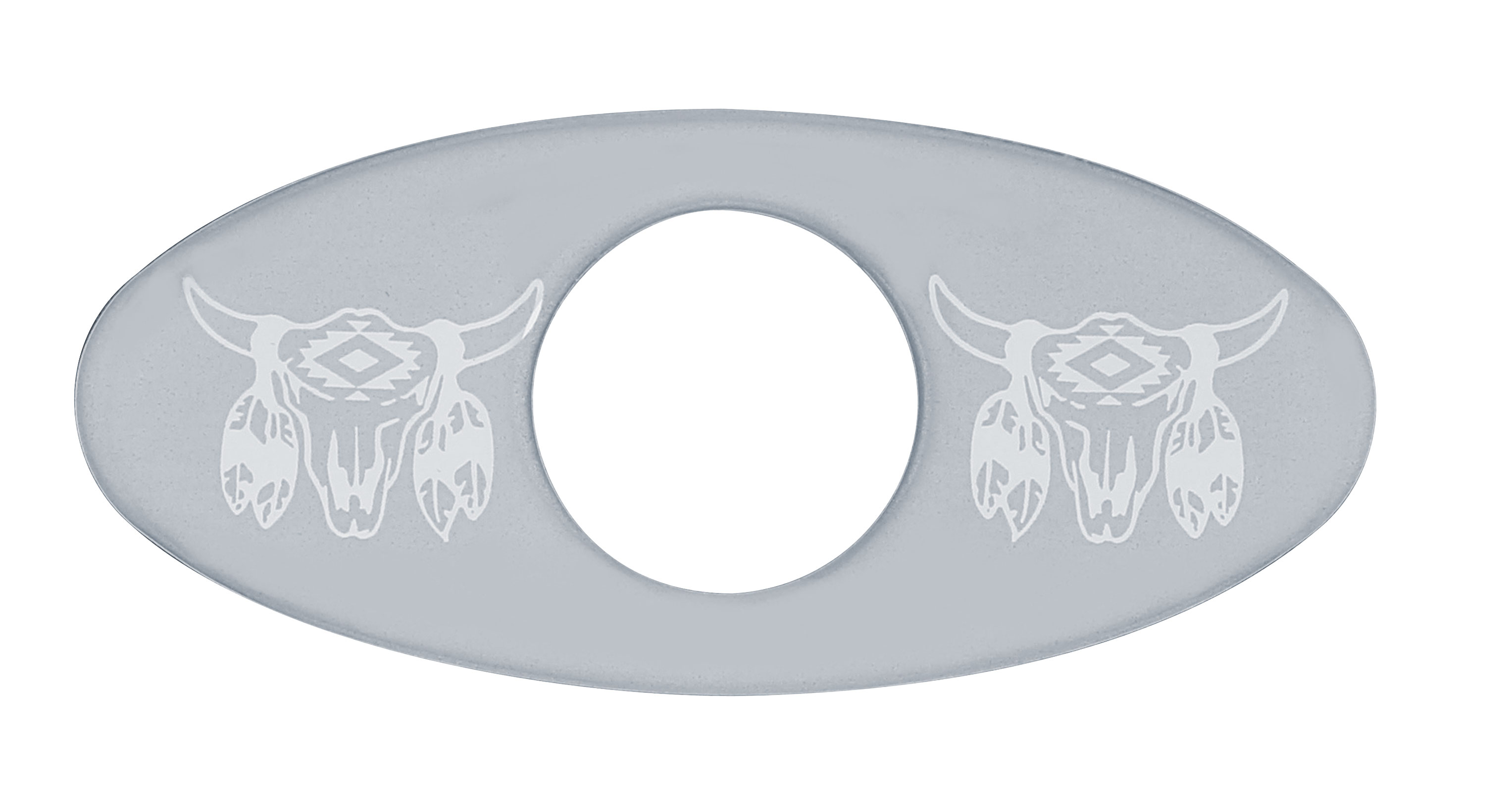 (2/Card) Glossy Cow Skull Key Hole Guard - Silver