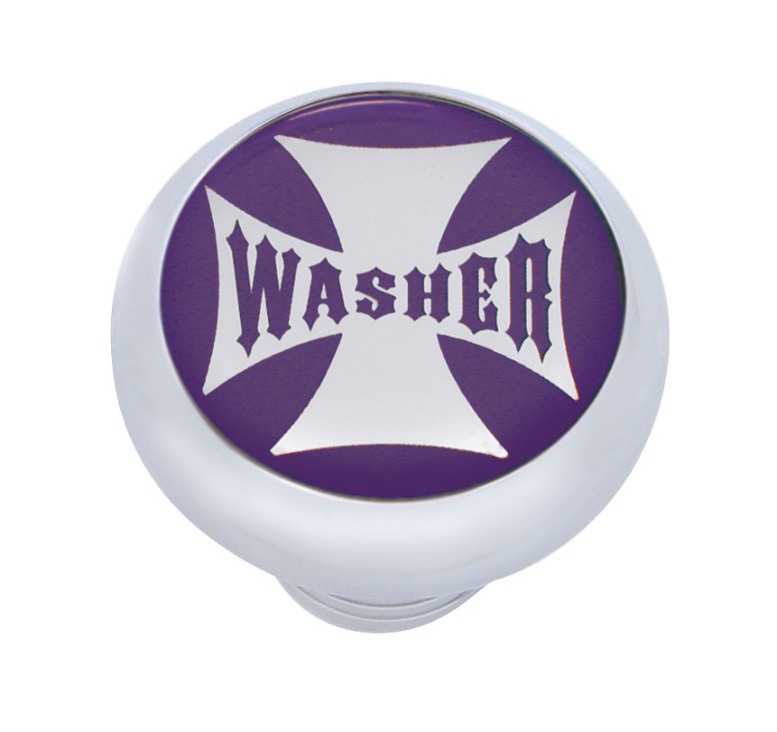 Chrome Deluxe W/ Glossy "Washer" Maltese Cross Sticker - Purple