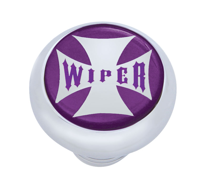 Chrome Deluxe W/ Glossy "Wiper" Maltese Cross Sticker - Purple