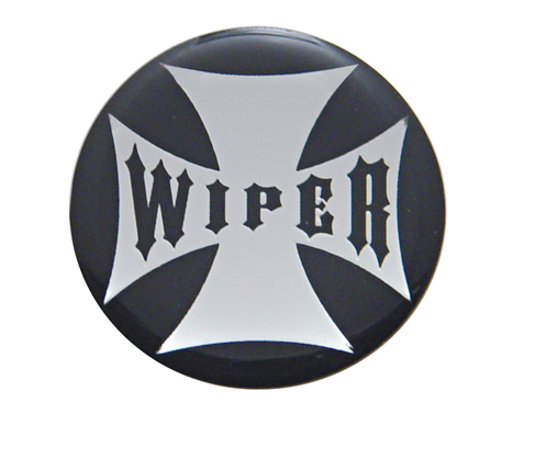 Glossy Maltese Cross "Wiper" Sticker - Black