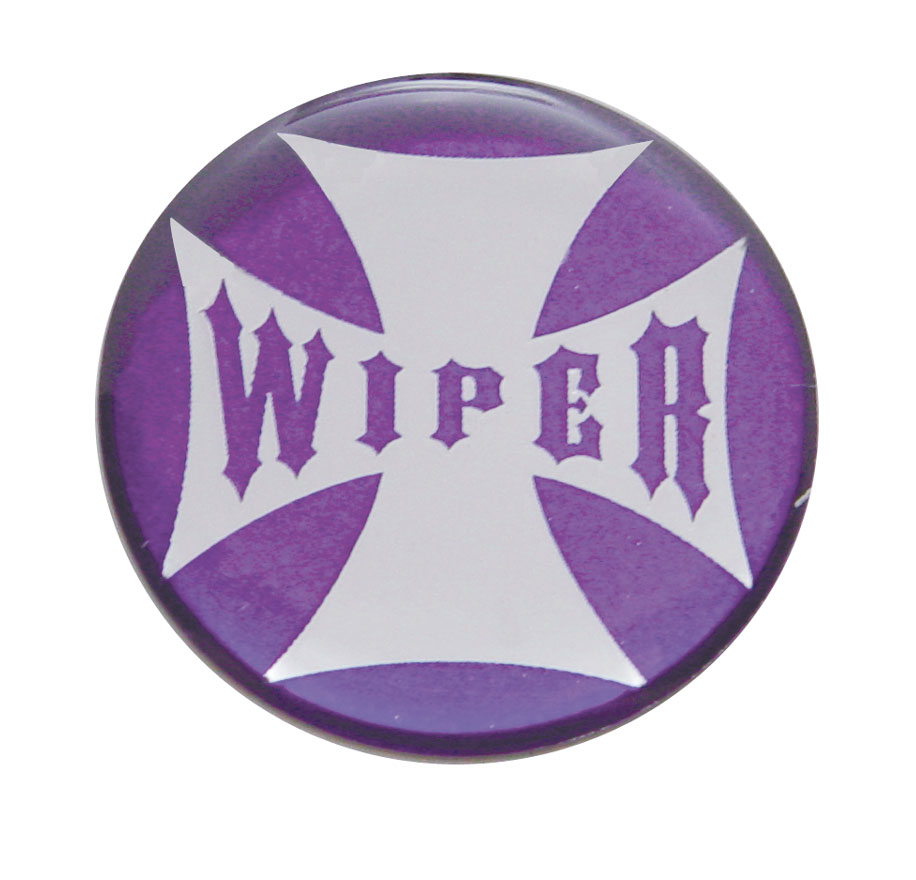 Glossy Maltese Cross "Wiper" Sticker - Purple