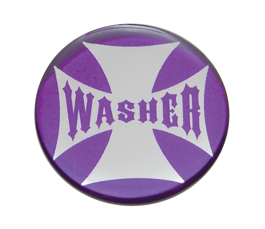Glossy Maltese Cross "Washer" Sticker - Purple