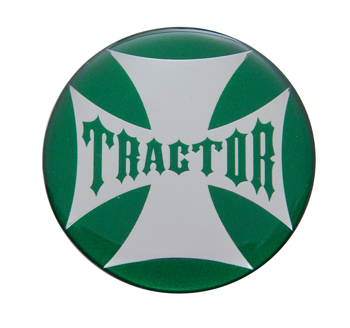 Glossy Maltese Cross "Tractor" Sticker - Green