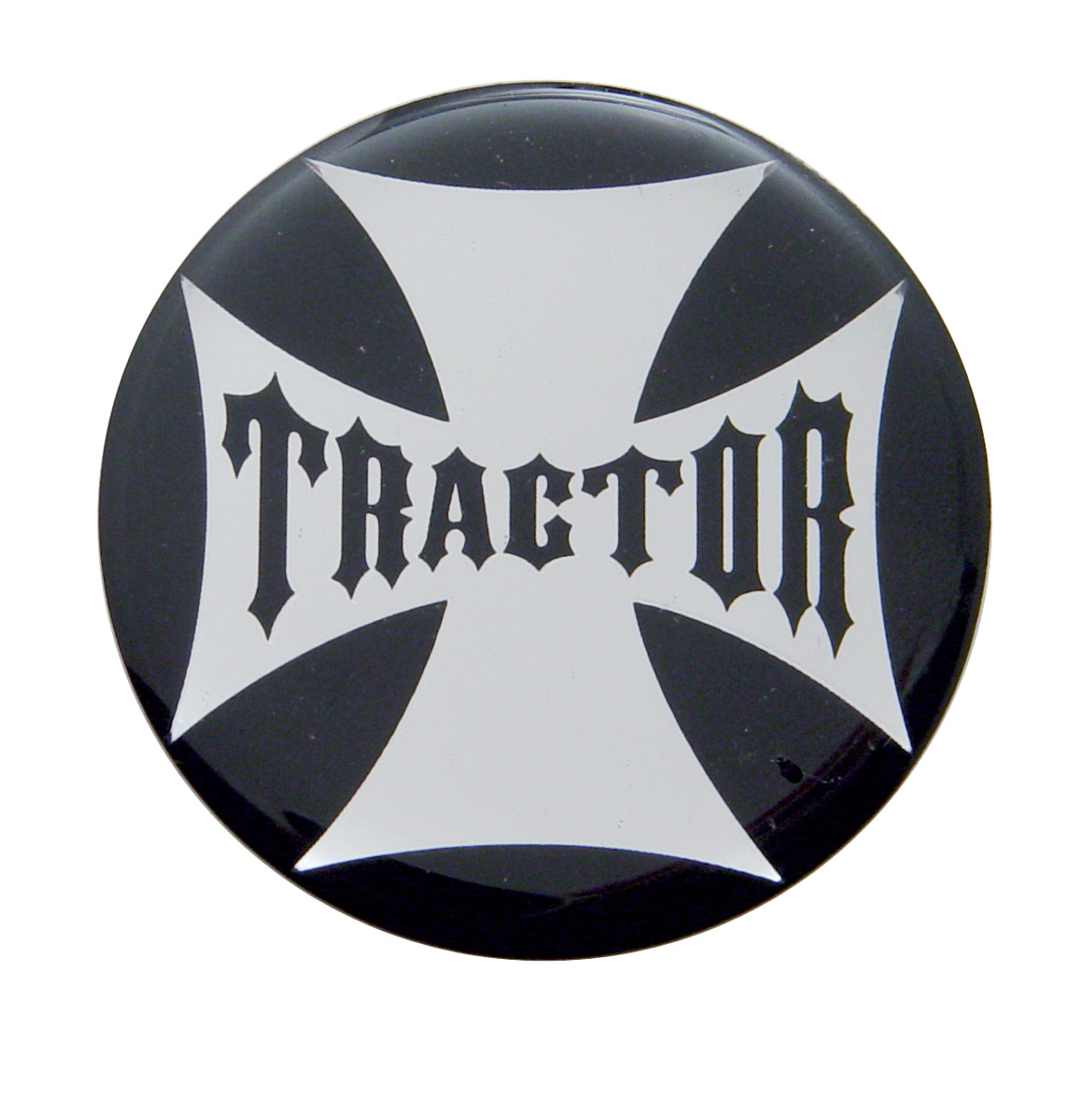 Glossy Maltese Cross "Tractor" Sticker - Black