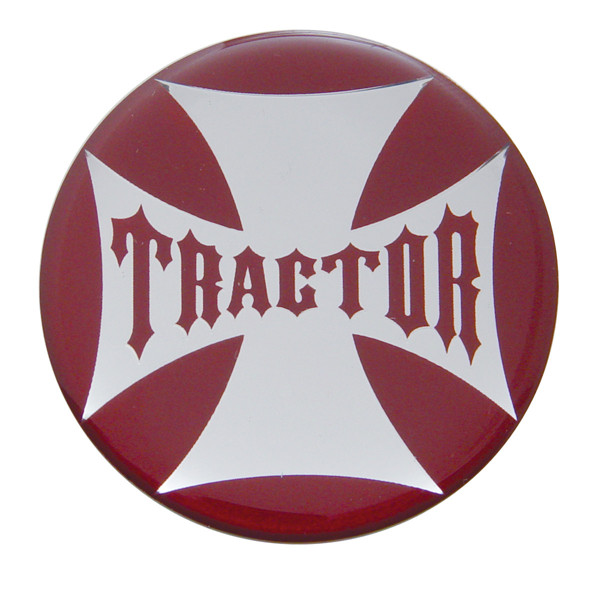 Glossy Maltese Cross "Tractor" Sticker - Red