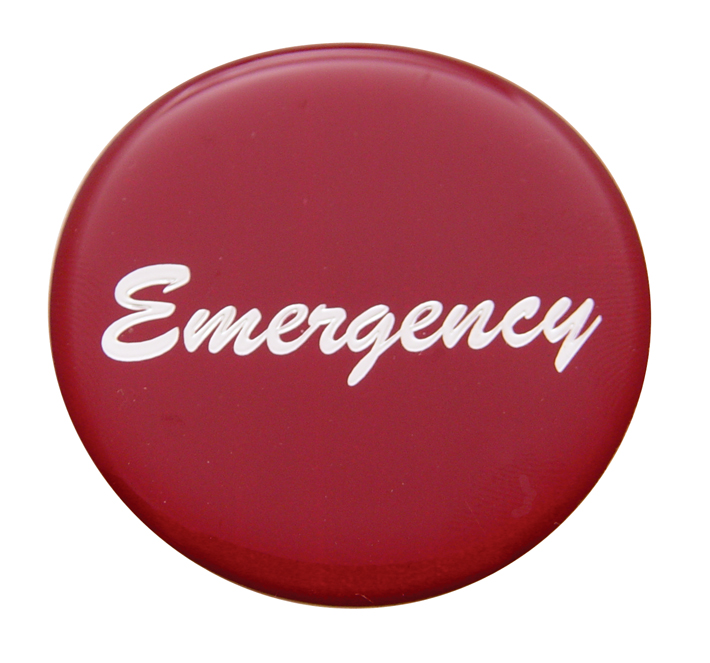 Glossy "Emergency" Sticker - Red