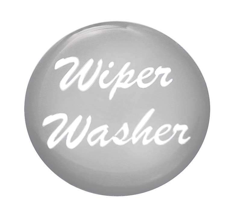 Glossy "Wiper/Washer" Sticker - Silver