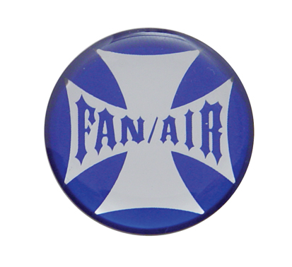 Glossy Maltese Cross "Fan/Air" Sticker - Blue