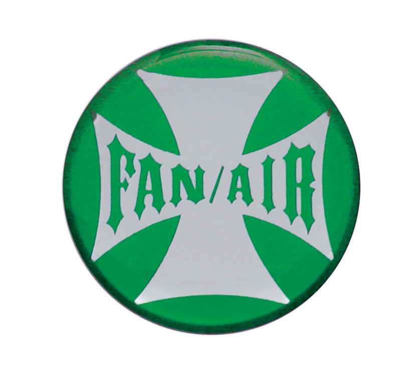 Glossy Maltese Cross "Fan/Air" Sticker - Green