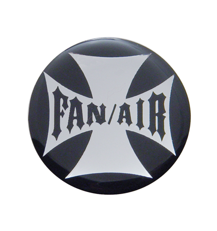 Glossy Maltese Cross "Fan/Air" Sticker - Black