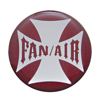Glossy Maltese Cross "Fan/Air" Sticker - Red