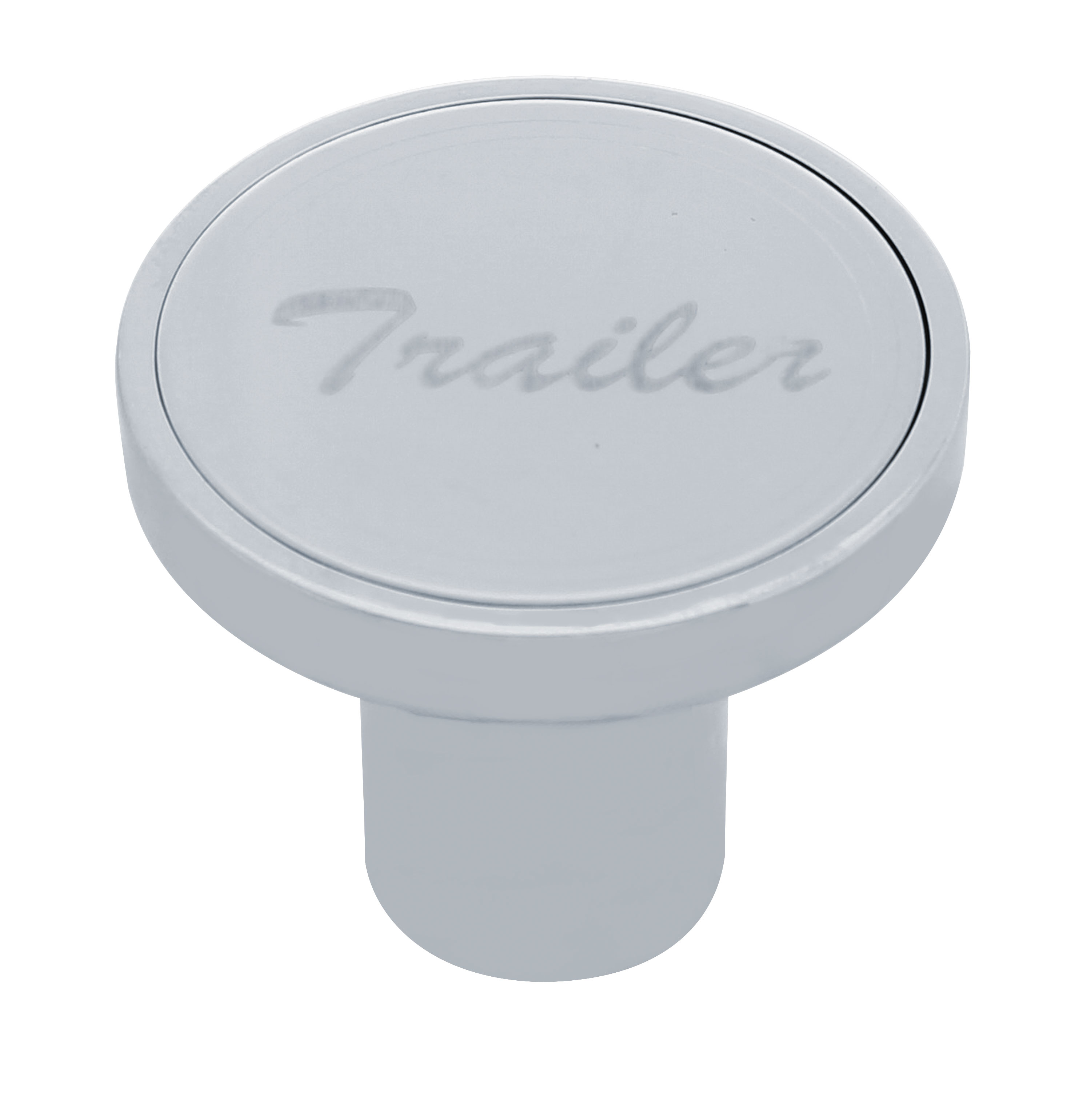 Chrome Air Valve Knob, Stainless Steel Trailer Plaque, Cursive Script 23365